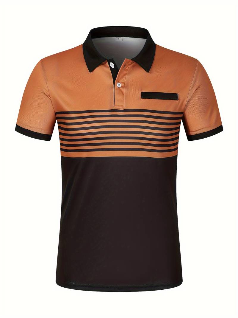 Polo T-Shirt | Gestreift | Kurzarm | Poloshirts | Herrenhemden-HauteBerlin