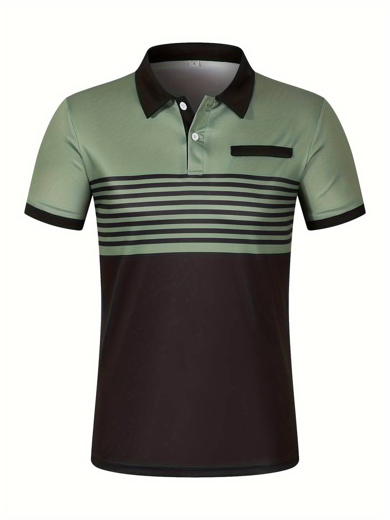 Polo T-Shirt | Gestreift | Kurzarm | Poloshirts | Herrenhemden-HauteBerlin