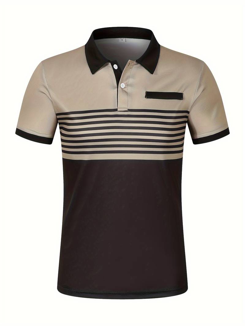 Polo T-Shirt | Gestreift | Kurzarm | Poloshirts | Herrenhemden-HauteBerlin