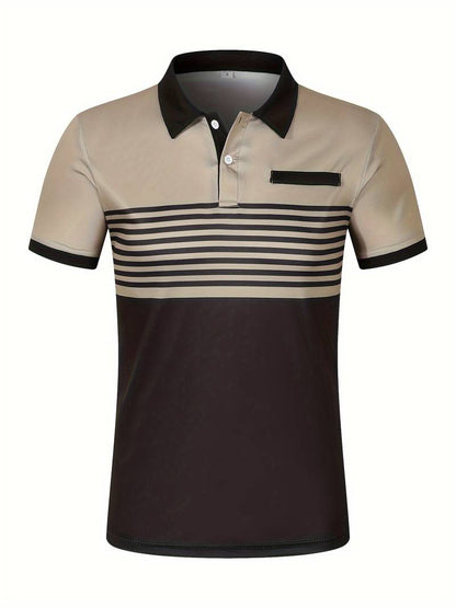 Polo T-Shirt | Gestreift | Kurzarm | Poloshirts | Herrenhemden-HauteBerlin