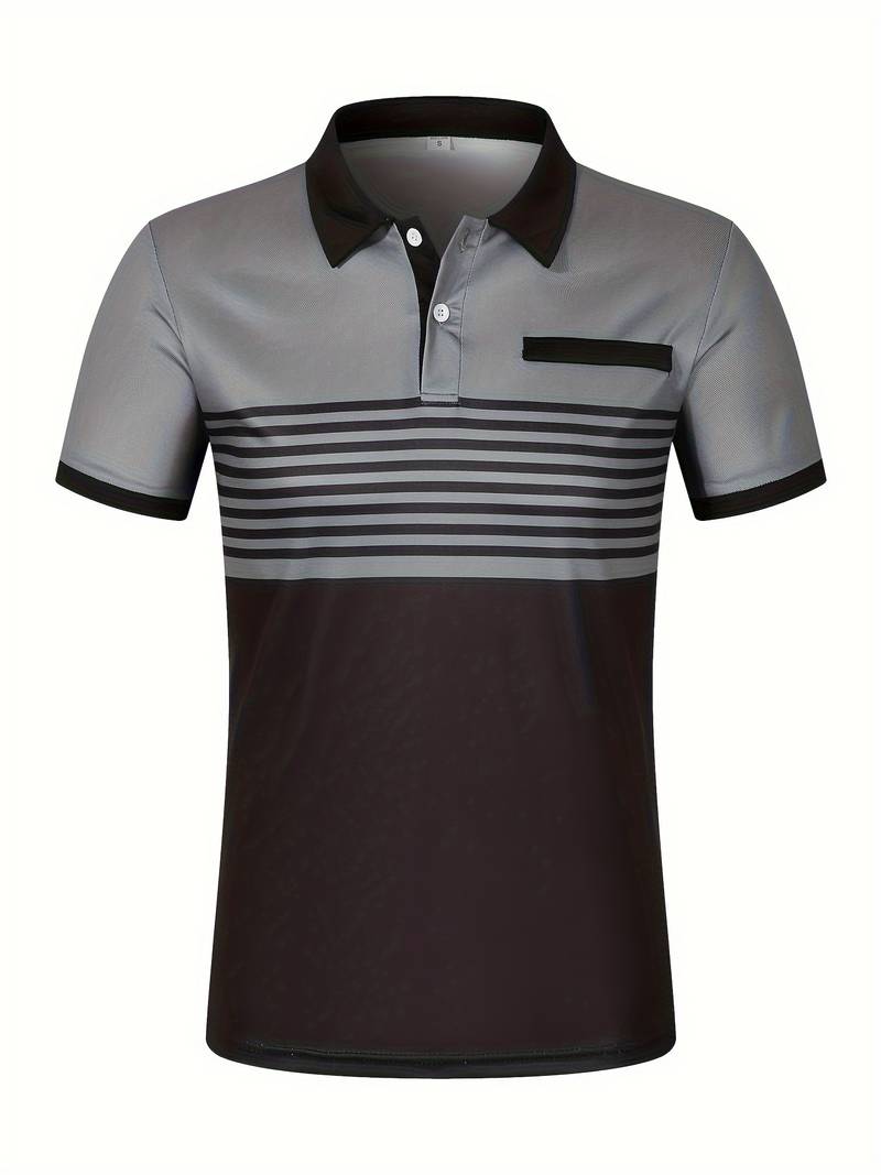 Polo T-Shirt | Gestreift | Kurzarm | Poloshirts | Herrenhemden-HauteBerlin