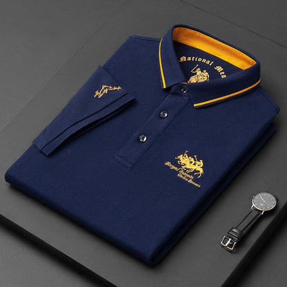 Polo-T-Shirt – Herren-Polohemd mit halben Ärmeln und Knöpfen aus Leinen-HauteBerlin