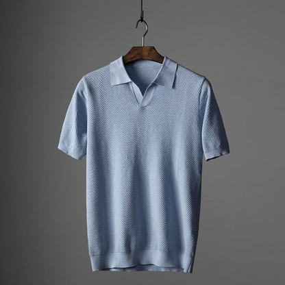 Polo T-Shirt | Kurzarm | V-Ausschnitt | Knopfloses Polo | Polohemden-HauteBerlin