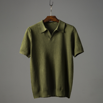 Polo T-Shirt | Kurzarm | V-Ausschnitt | Knopfloses Polo | Polohemden-HauteBerlin