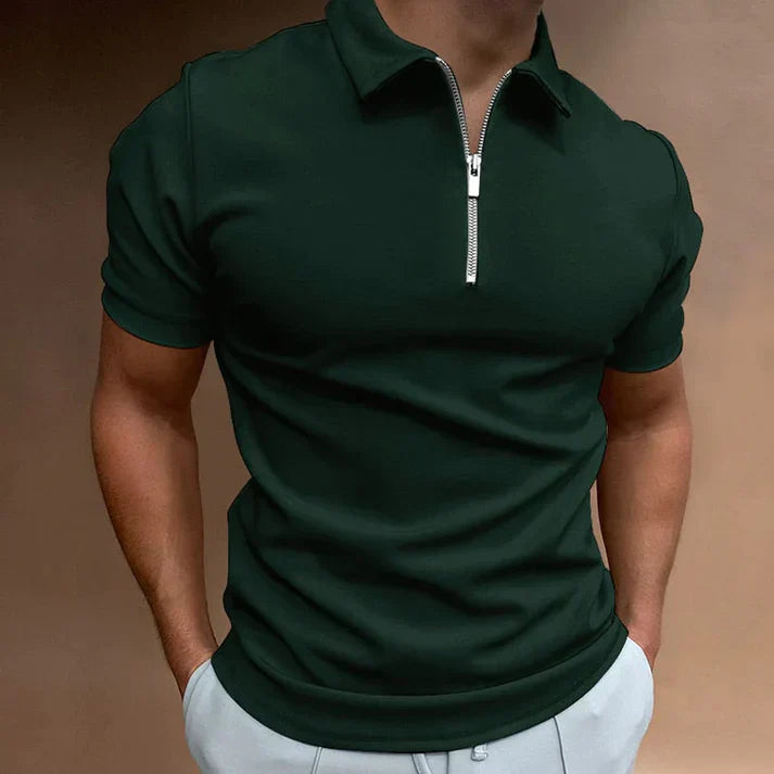 Polo-T-Shirt | Kurzarm | Viertelreißverschluss | Polohemden | Herrenbekleidung-HauteBerlin