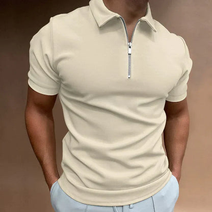 Polo-T-Shirt | Kurzarm | Viertelreißverschluss | Polohemden | Herrenbekleidung-HauteBerlin
