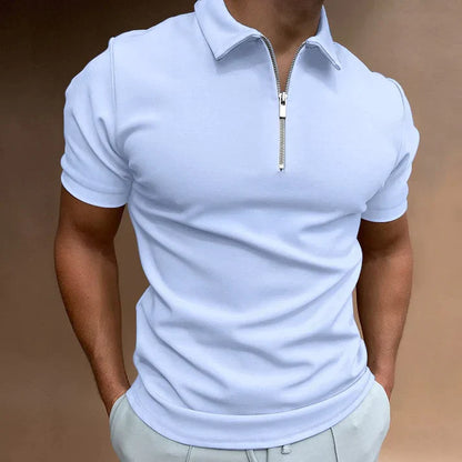 Polo-T-Shirt | Kurzarm | Viertelreißverschluss | Polohemden | Herrenbekleidung-HauteBerlin