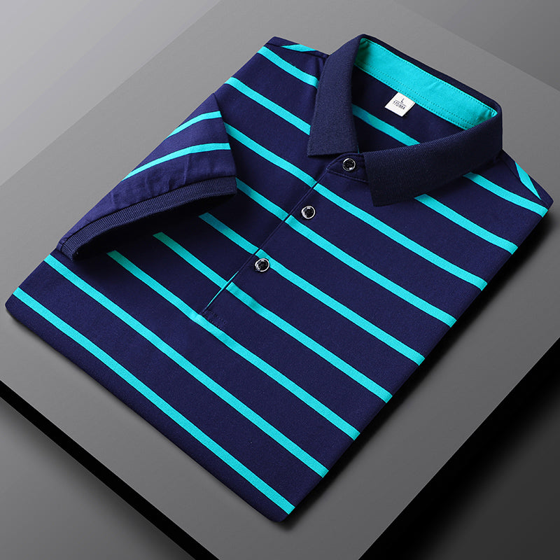 Polohemd - Gestreift - Umlegekragen - Button-Up Polo - Herrenhemden-HauteBerlin