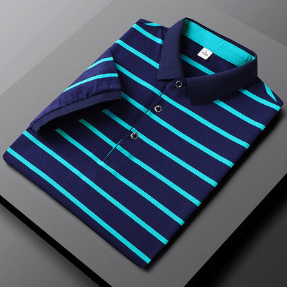 Polohemd - Gestreift - Umlegekragen - Button-Up Polo - Herrenhemden-HauteBerlin