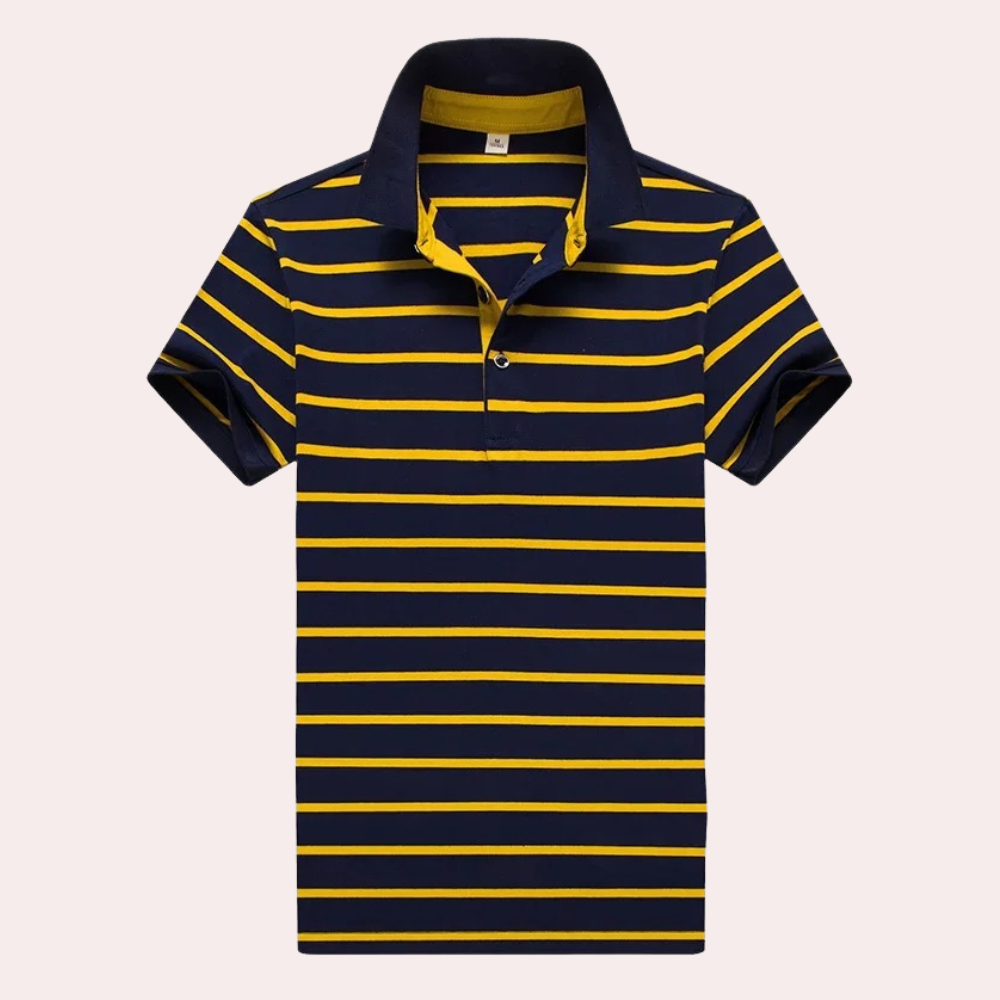 Polohemd - Gestreift - Umlegekragen - Button-Up Polo - Herrenhemden-HauteBerlin