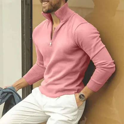Polopullover | Langarm | Pullover | Quarter Zip Pullover | Herren Quarter Zip Pullover-HauteBerlin