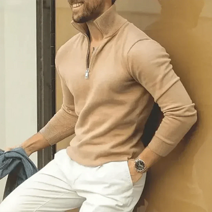 Polopullover | Langarm | Pullover | Quarter Zip Pullover | Herren Quarter Zip Pullover-HauteBerlin