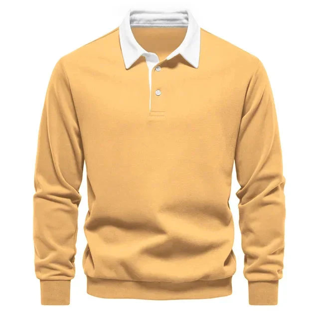Polopullover - Langarm - Quarter Button-Up - Polopullover - Polohemden für Männer-HauteBerlin