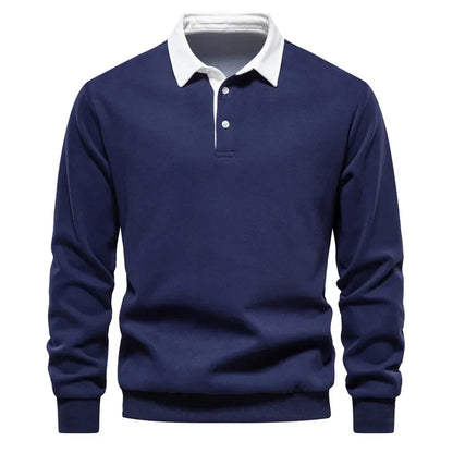 Polopullover - Langarm - Quarter Button-Up - Polopullover - Polohemden für Männer-HauteBerlin