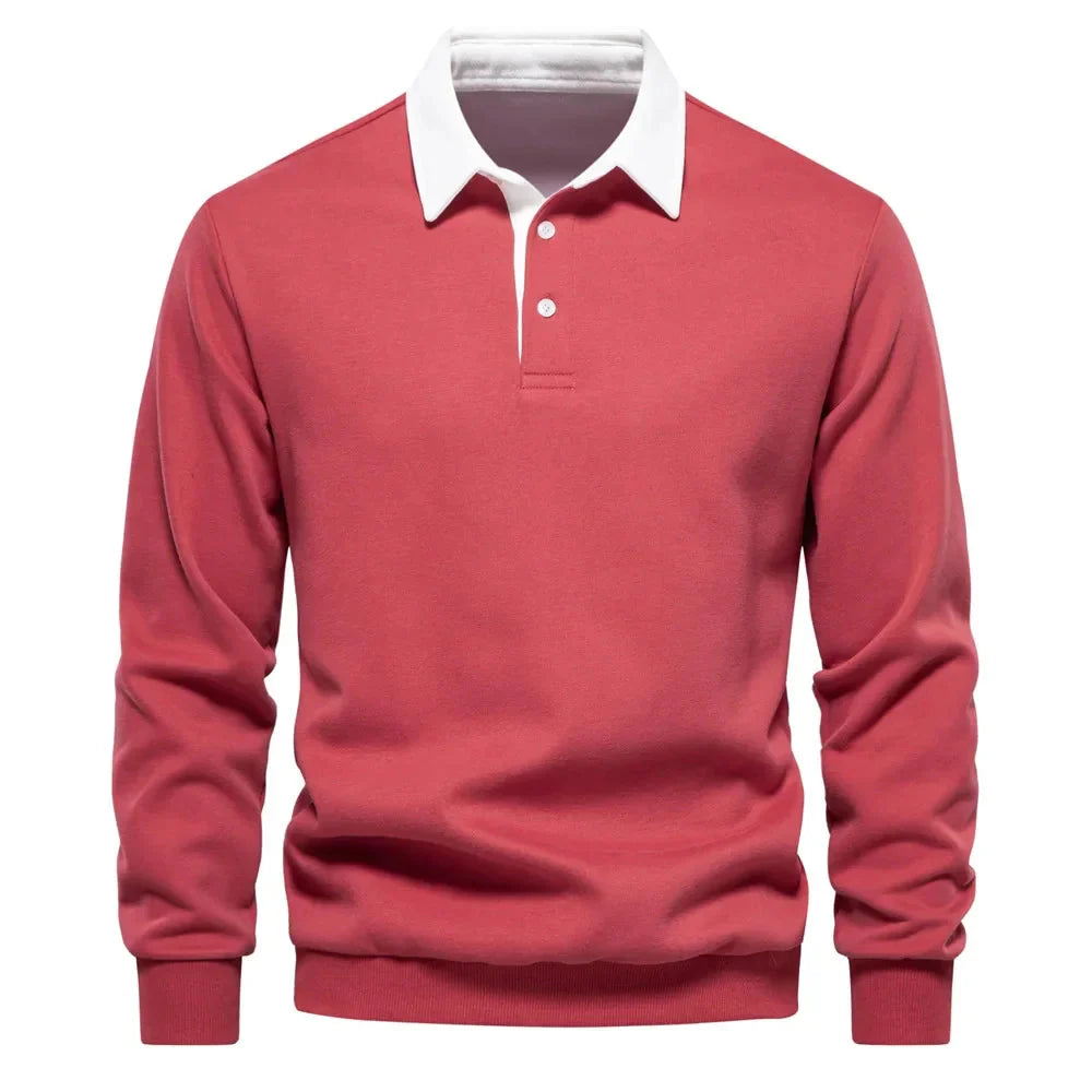 Polopullover - Langarm - Quarter Button-Up - Polopullover - Polohemden für Männer-HauteBerlin