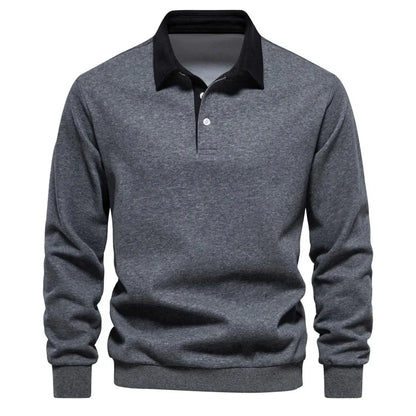 Polopullover - Langarm - Quarter Button-Up - Polopullover - Polohemden für Männer-HauteBerlin