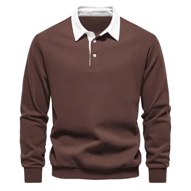Polopullover - Langarm - Quarter Button-Up - Polopullover - Polohemden für Männer-HauteBerlin