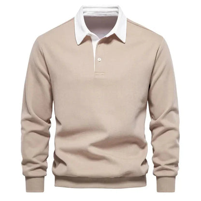 Polopullover - Langarm - Quarter Button-Up - Polopullover - Polohemden für Männer-HauteBerlin