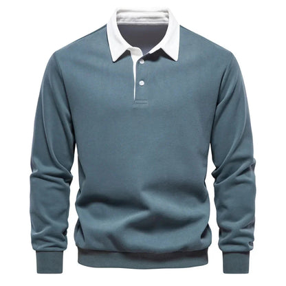 Polopullover - Langarm - Quarter Button-Up - Polopullover - Polohemden für Männer-HauteBerlin