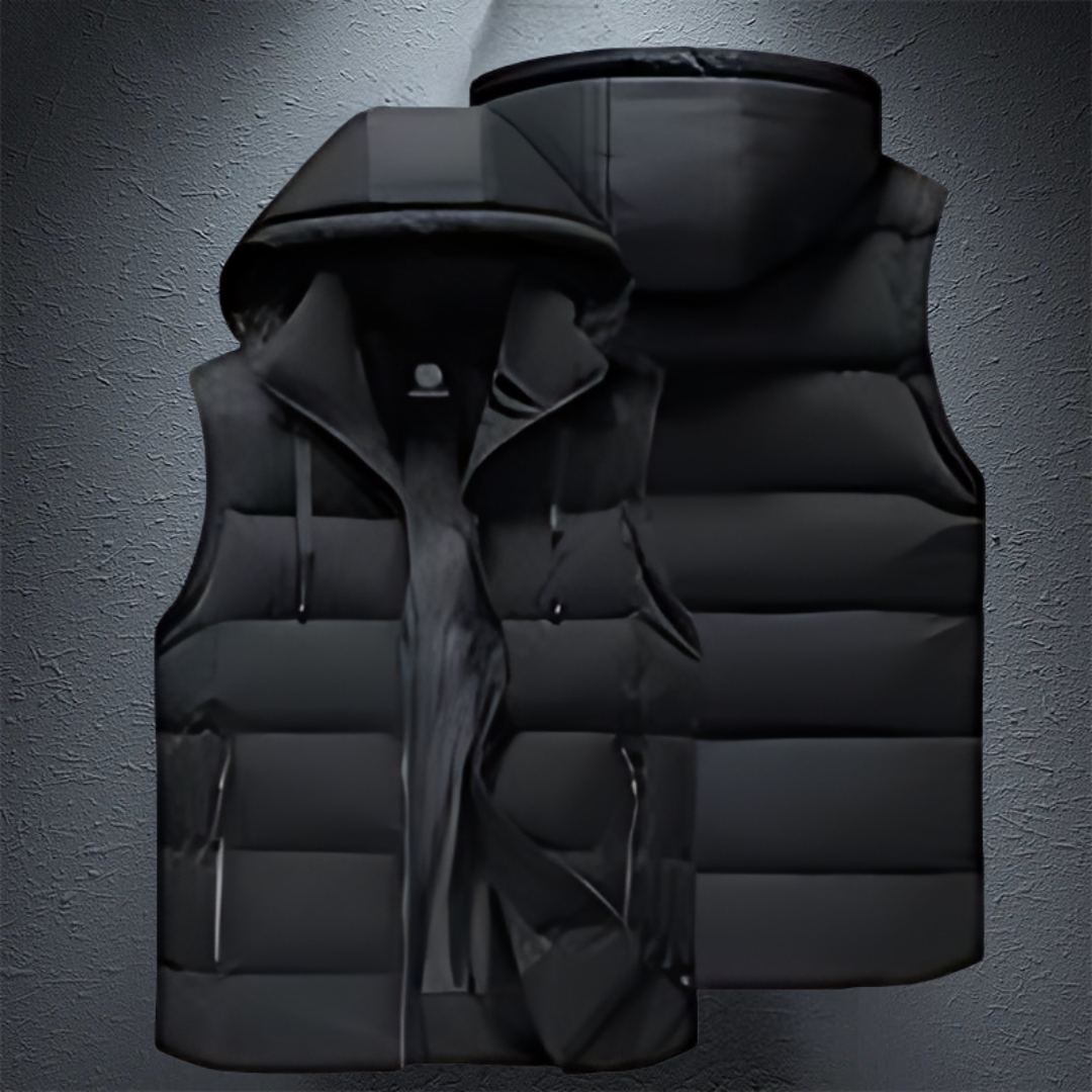 Puffer Vest – ärmellose Weste mit Kapuze und Reißverschluss für Herren als wärmende Körperbedeckung für den Winter-HauteBerlin