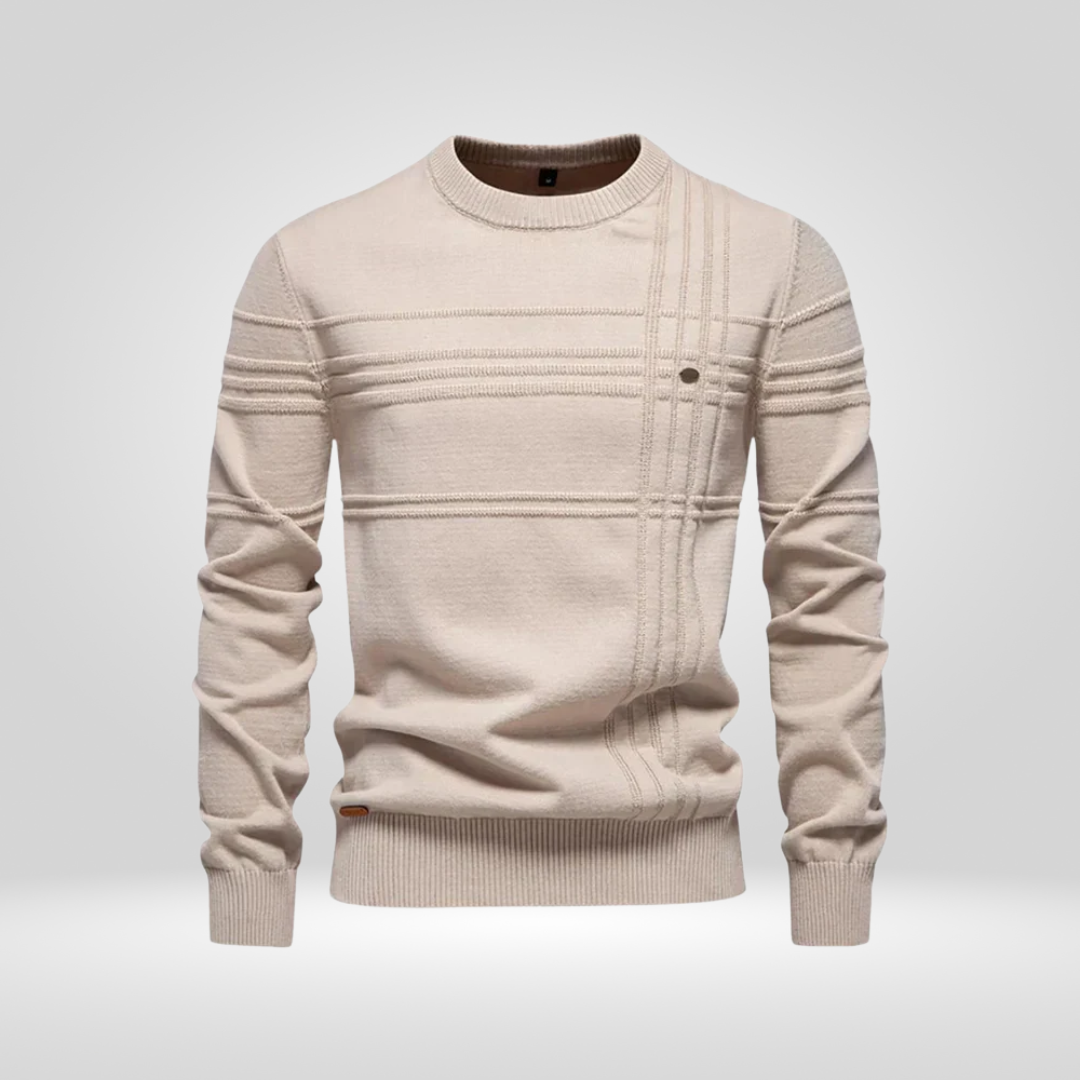 Pullover – Rundhalsausschnitt – Normale Passform – Strickpullover – Herrenpullover-HauteBerlin
