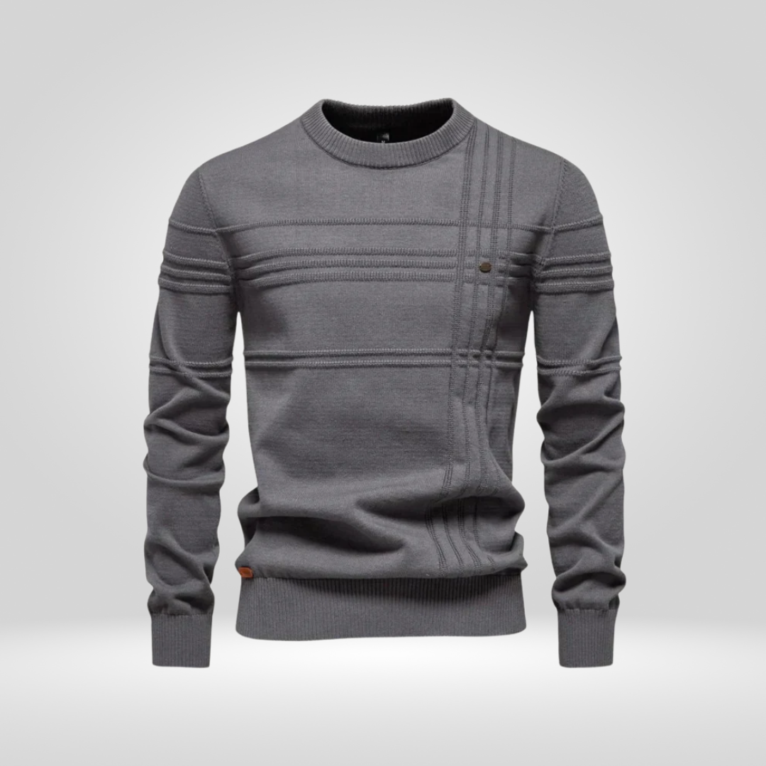 Pullover – Rundhalsausschnitt – Normale Passform – Strickpullover – Herrenpullover-HauteBerlin