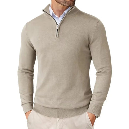 Pullover mit Viertelreißverschluss | Gestrickt | Halbreißverschluss | Polo-Pullover | Herren-Pullover mit Viertelreißverschluss-HauteBerlin
