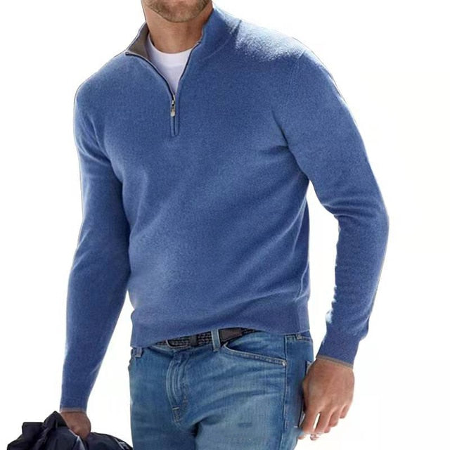 Pullover mit halbem Reißverschluss | Casual | Long Sleeve | Pullover Half Zip | Herrenbekleidung-HauteBerlin