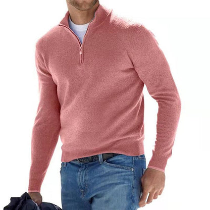 Pullover mit halbem Reißverschluss | Casual | Long Sleeve | Pullover Half Zip | Herrenbekleidung-HauteBerlin