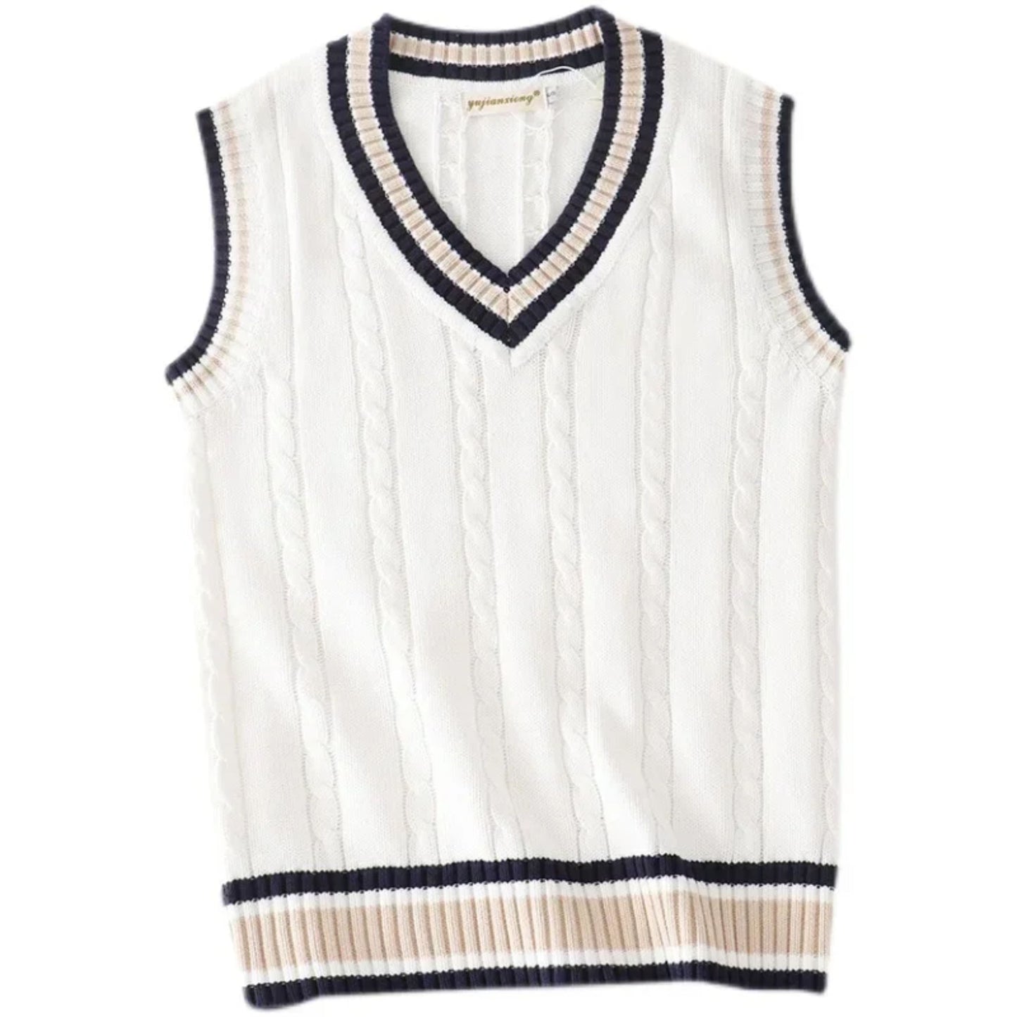 Pulloverweste - Herren ärmellose V-Ausschnitt Pullover Strickweste-HauteBerlin