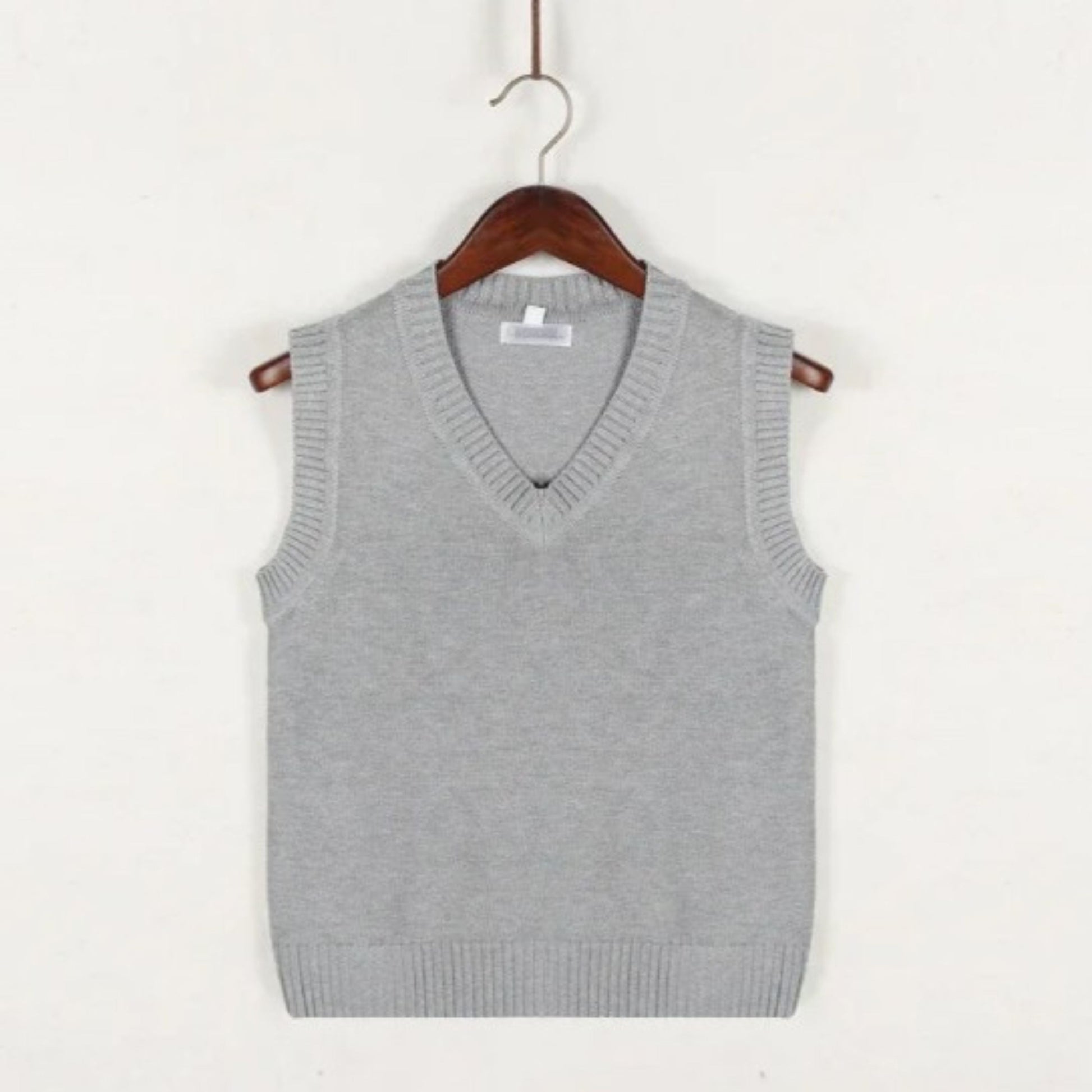 Pulloverweste - Herren ärmellose V-Ausschnitt Pullover Strickweste-HauteBerlin