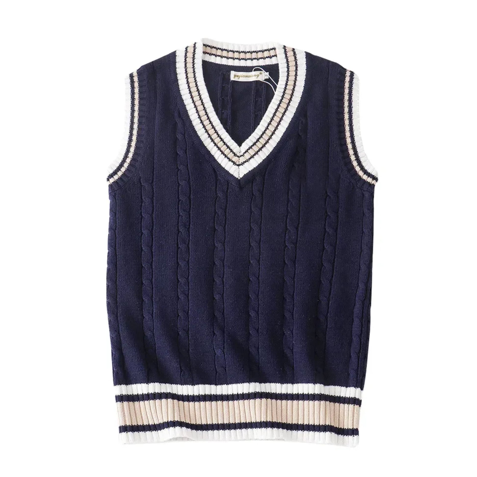 Pulloverweste - Herren ärmellose V-Ausschnitt Pullover Strickweste-HauteBerlin