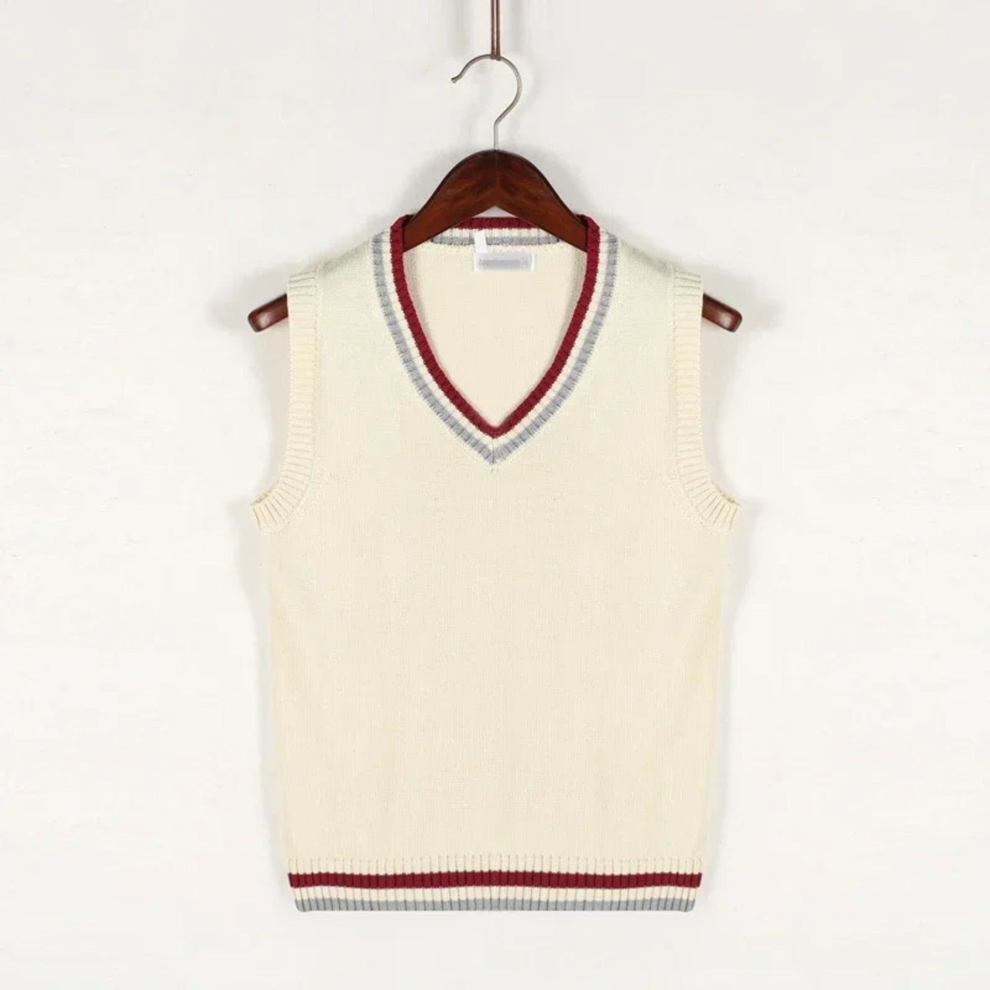 Pulloverweste - Herren ärmellose V-Ausschnitt Pullover Strickweste-HauteBerlin