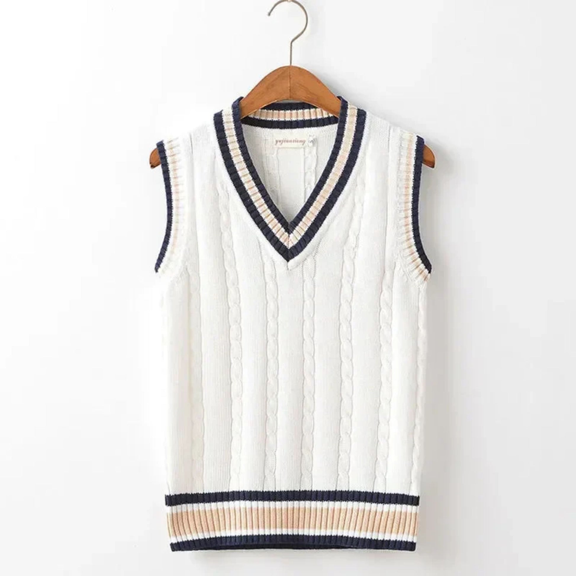 Pulloverweste - Herren ärmellose V-Ausschnitt Pullover Strickweste-HauteBerlin