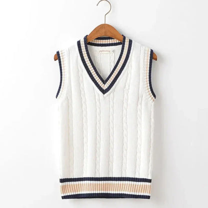 Pulloverweste - Herren ärmellose V-Ausschnitt Pullover Strickweste-HauteBerlin