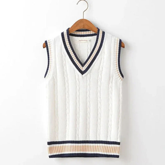 Pulloverweste - Herren ärmellose V-Ausschnitt Pullover Strickweste-HauteBerlin
