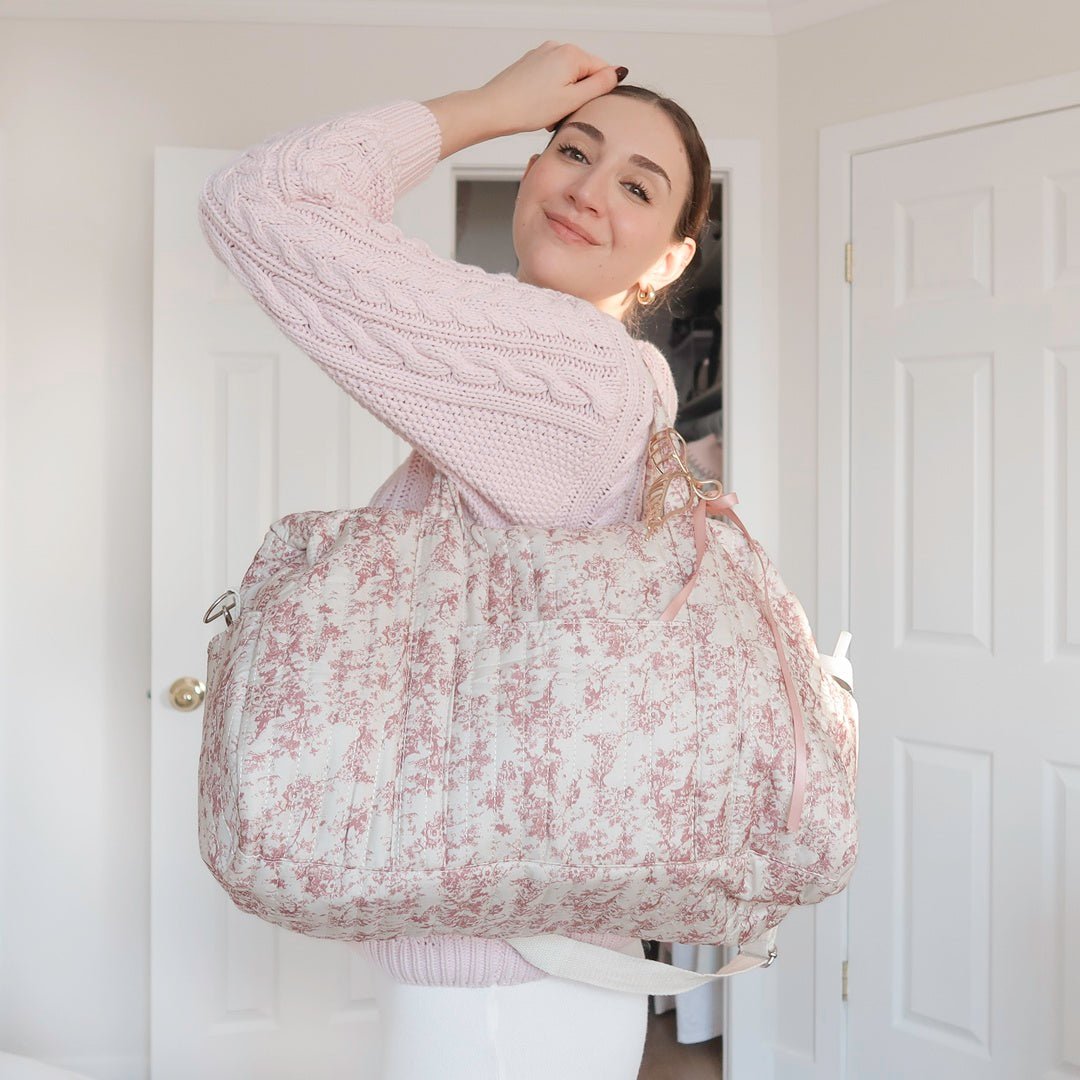 Reisetasche Damen | Gesteppt mit Blumen | Groß Weekender-HauteBerlin
