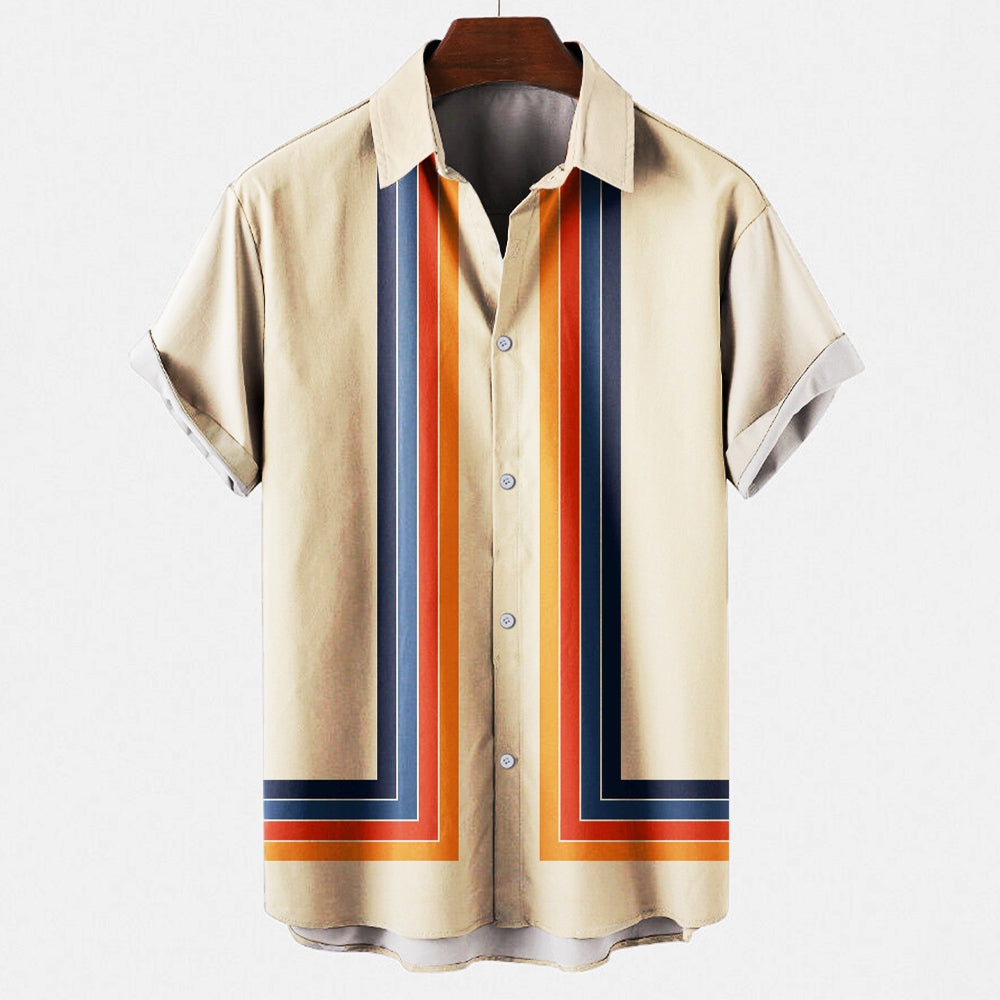 Retro-Hemd | Mit Kragen | Mit Knöpfen | Kurzarmhemd | Sommerhemd für Männer-HauteBerlin