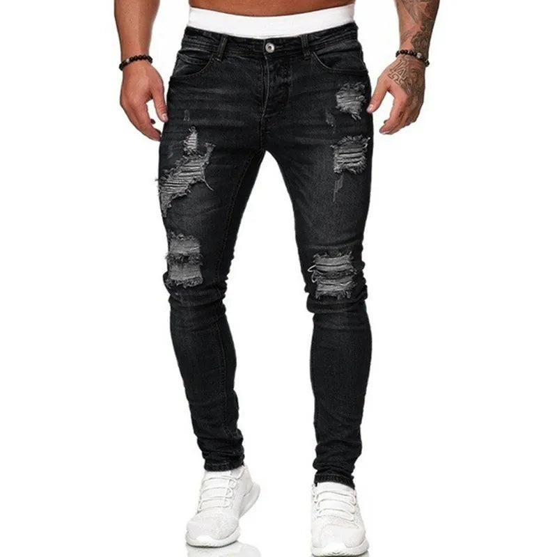 Röhrenjeans | Stretch | Slim Fit | Rissige Jeans | Herrenjeans-HauteBerlin