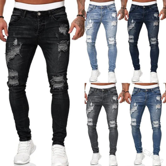 Röhrenjeans | Stretch | Slim Fit | Rissige Jeans | Herrenjeans-HauteBerlin