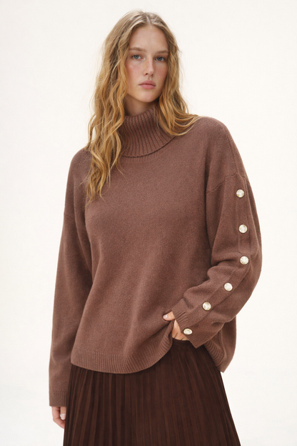 Rollkragenpullover – Oversized-Strickpullover mit Rollkragen für Damen-HauteBerlin