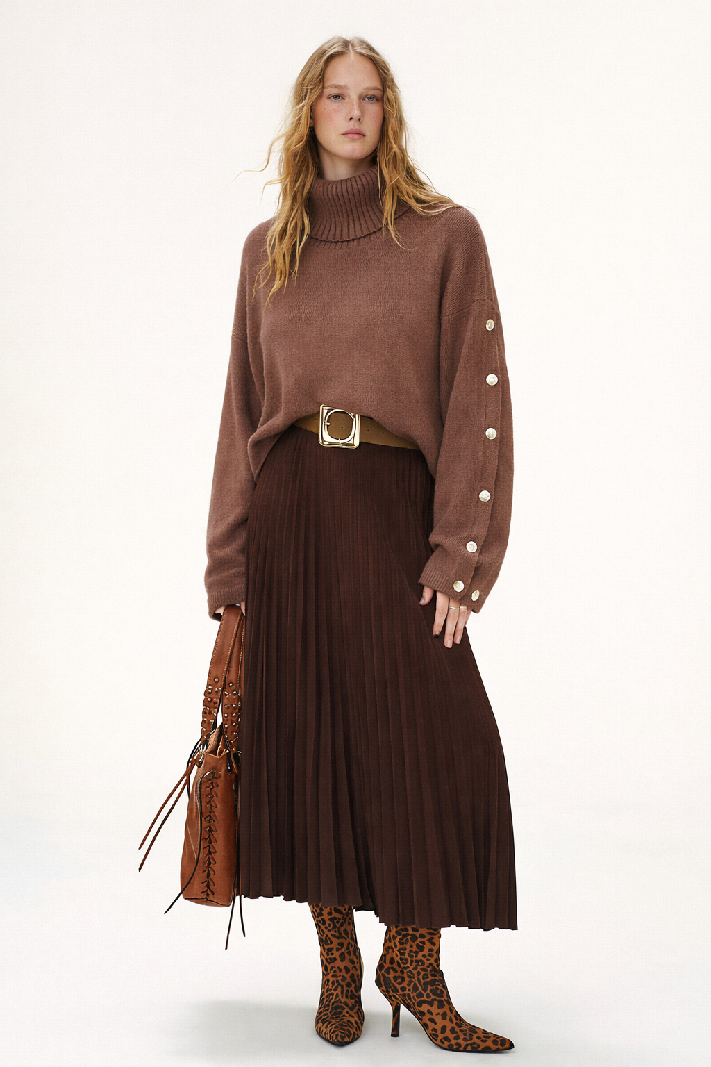Rollkragenpullover – Oversized-Strickpullover mit Rollkragen für Damen-HauteBerlin