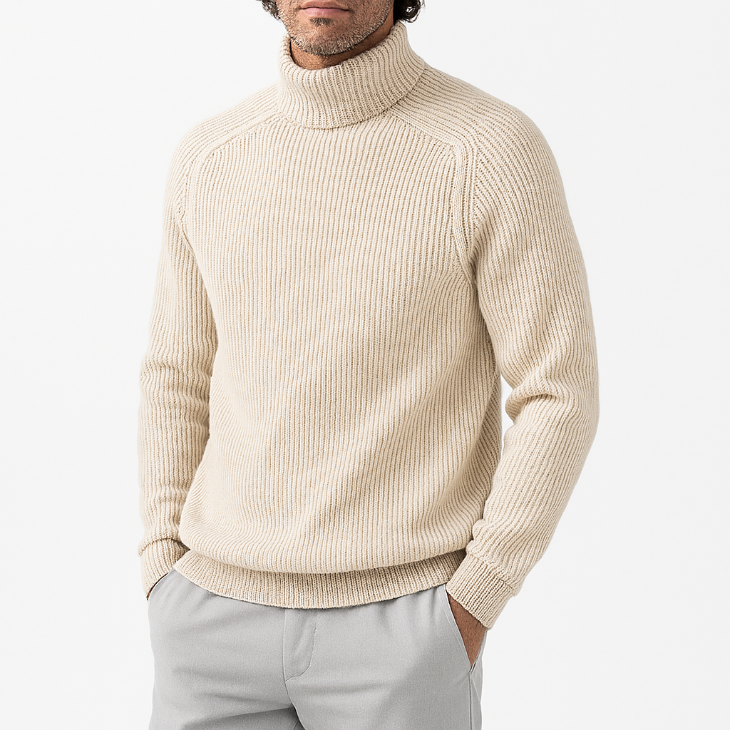 Rollkragenpullover - Rollkragenpullover für Männer aus Rippenstrick-HauteBerlin