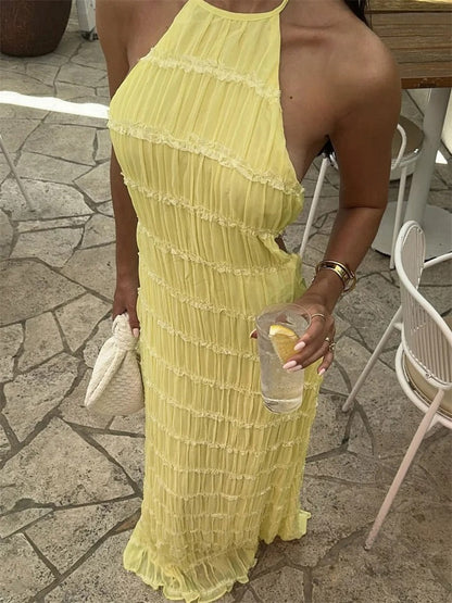 Rückenfreies Kleid – Elegant – Neckholder – Maxikleid – Sommerkleid-HauteBerlin