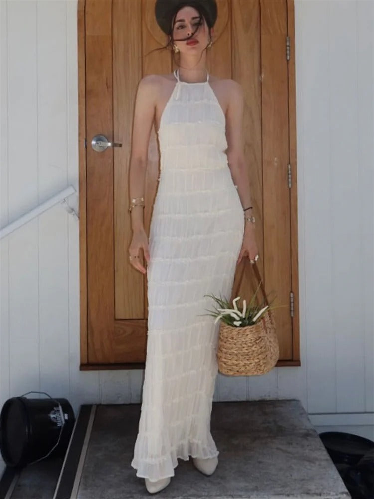 Rückenfreies Kleid – Elegant – Neckholder – Maxikleid – Sommerkleid-HauteBerlin