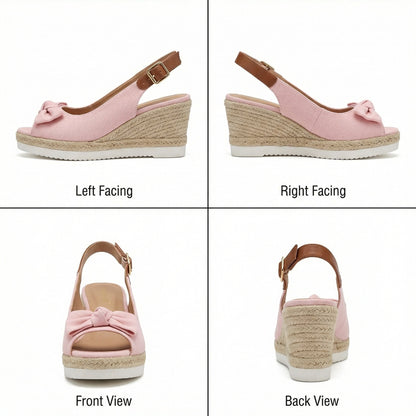 Sandalen mit Keilabsatz – offene Zehen – verstellbarer Riemen – Plateausandalen – Damensandalen-HauteBerlin
