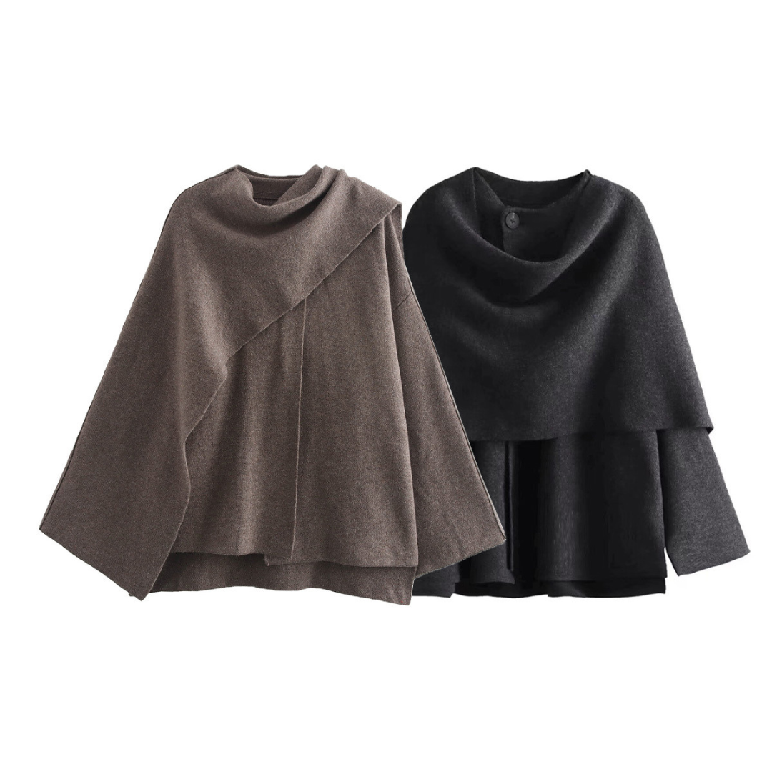 Schal-Mantel - Herbst - Wolle - Cape Mantel - Jacken für Frauen-HauteBerlin
