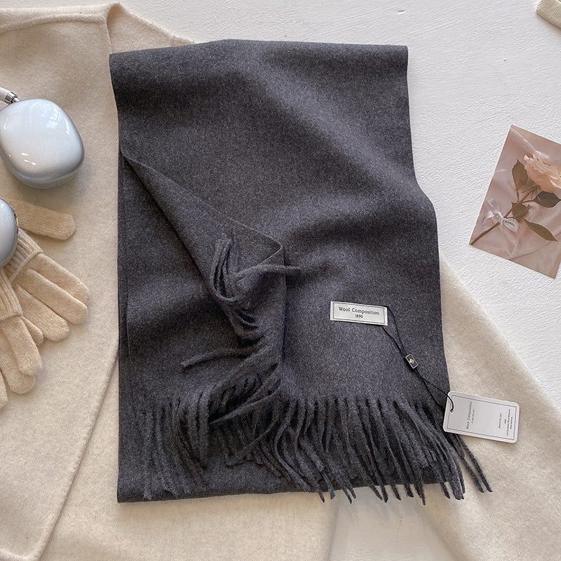 Schal mit Fransen | Weich | Einfarbig | Winterschal-HauteBerlin