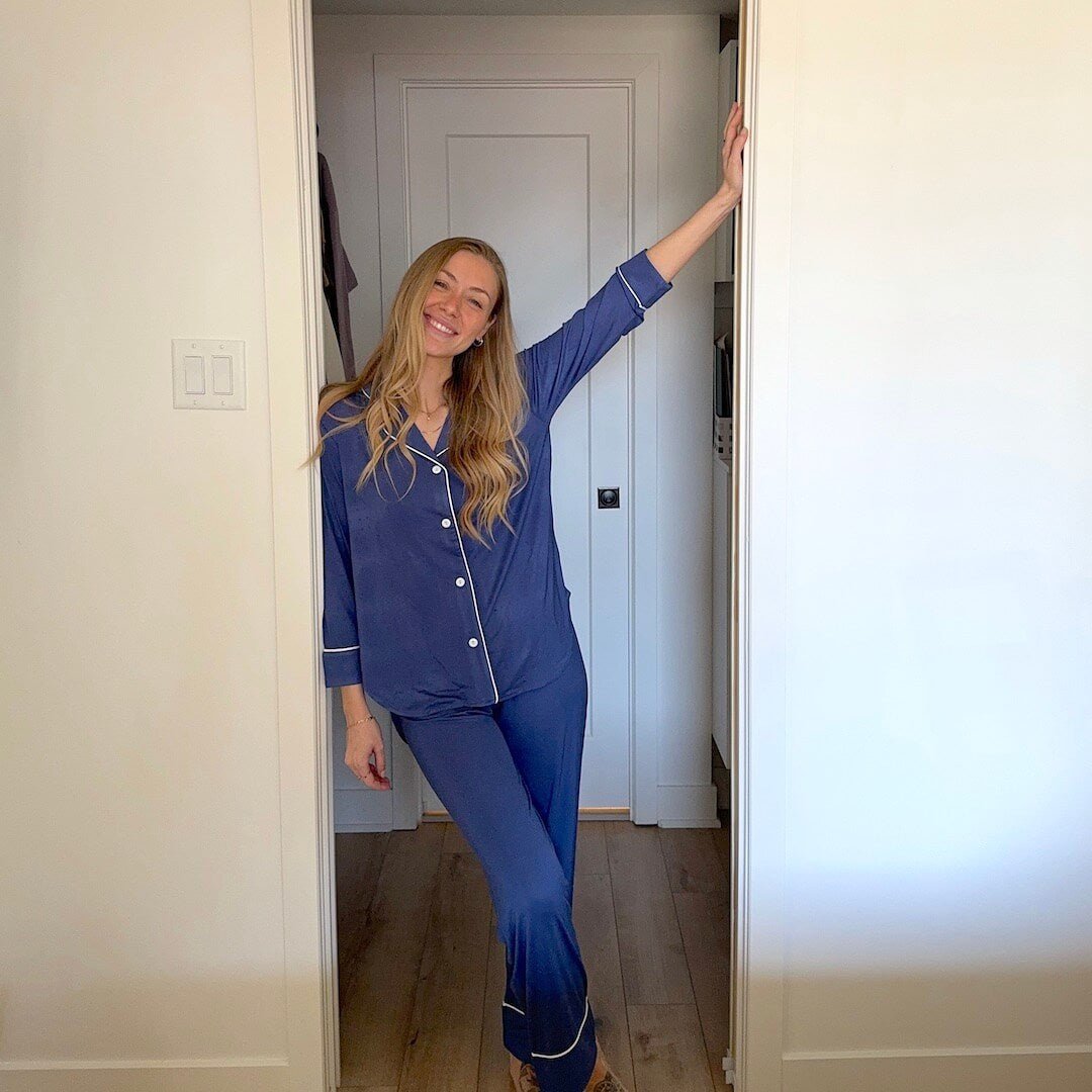 Schlafanzug Damen | Knopfleiste | Langarm Loungewear-HauteBerlin