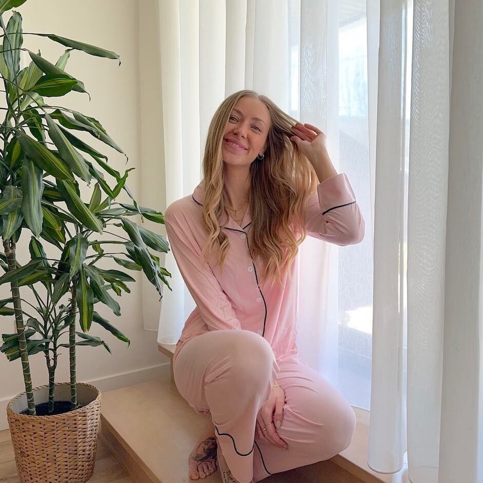 Schlafanzug Damen | Knopfleiste | Langarm Loungewear-HauteBerlin